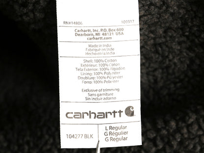 US企画 カーハート モックネック ダック ベスト メンズ L 裏 ボア パイル フリース フルジップ ハイネック ワーク 重ね着 前開き ブラック