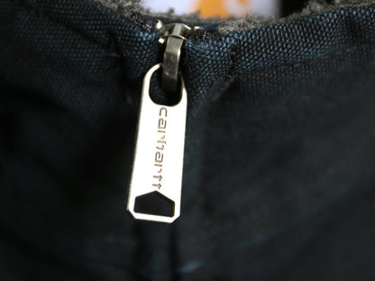 US企画 カーハート モックネック ダック ベスト メンズ L 裏 ボア パイル フリース フルジップ ハイネック ワーク 重ね着 前開き ブラック