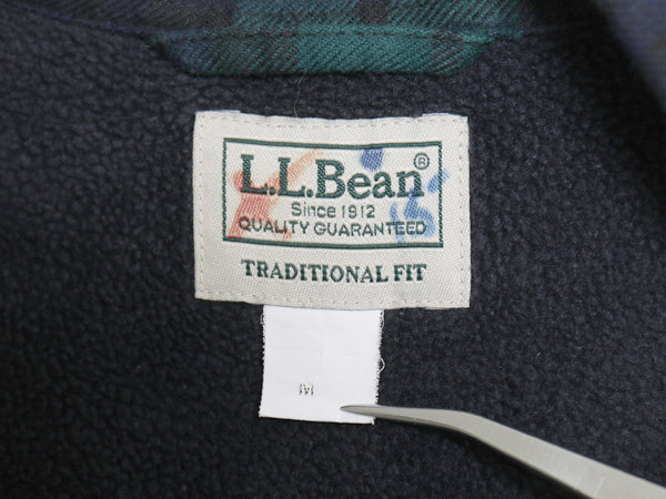 エルエルビーン チェック フランネル シャツ ジャケット メンズ M / 古着 裏 パイル フリース ライナー付き ネルシャツ ブラックウォッチ