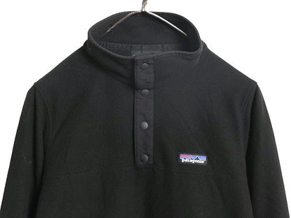 US企画 パタゴニア マイクロD スナップT レディース M 19年製 アウトドア フリース プルオーバー ジャケット ブルゾン ハイネック ロンT 黒