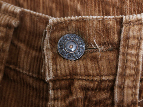 70s 66前期 同時期 リーバイス 519 コーデュロイ パンツ 実寸 30 30程 古着 USA製 ヴィンテージ スレ―キ スタンプ スリム ストレート 細畝