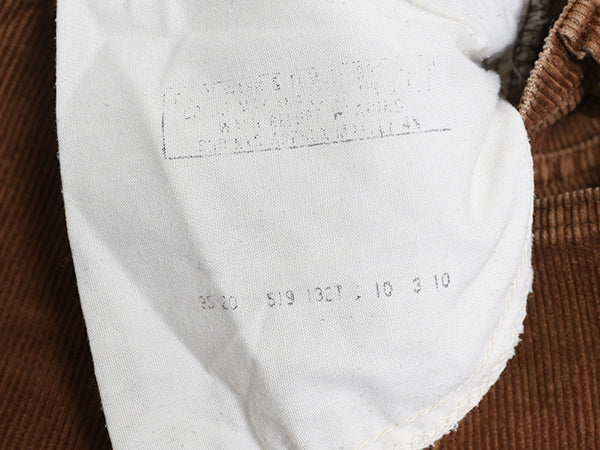 70s 66前期 同時期 リーバイス 519 コーデュロイ パンツ 実寸 30 30程 古着 USA製 ヴィンテージ スレ―キ スタンプ スリム ストレート 細畝