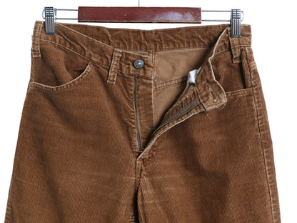 70s 66前期 同時期 リーバイス 519 コーデュロイ パンツ 実寸 30 30程 古着 USA製 ヴィンテージ スレ―キ スタンプ スリム ストレート 細畝
