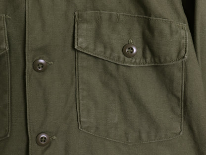 60s 米軍実物 US ARMY コットン サテン ユーティリティ シャツ M / ヴィンテージ OG107 シャツ袖 2nd ミリタリー 軍物 長袖シャツ カーキ