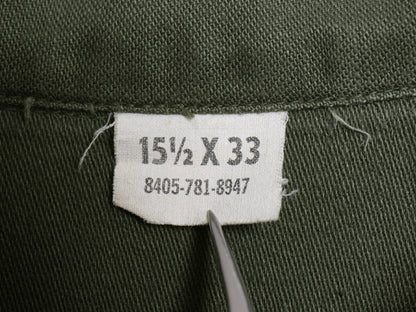 60s 米軍実物 US ARMY コットン サテン ユーティリティ シャツ M / ヴィンテージ OG107 シャツ袖 2nd ミリタリー 軍物 長袖シャツ カーキ