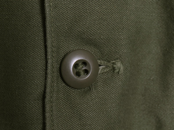 60s 米軍実物 US ARMY コットン サテン ユーティリティ シャツ M / ヴィンテージ OG107 シャツ袖 2nd ミリタリー 軍物 長袖シャツ カーキ
