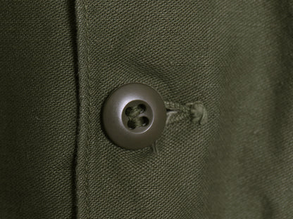 60s 米軍実物 US ARMY コットン サテン ユーティリティ シャツ M / ヴィンテージ OG107 シャツ袖 2nd ミリタリー 軍物 長袖シャツ カーキ
