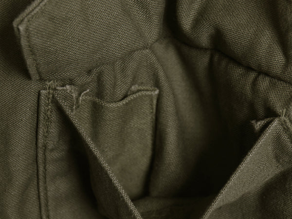 60s 米軍実物 US ARMY コットン サテン ユーティリティ シャツ M / ヴィンテージ OG107 シャツ袖 2nd ミリタリー 軍物 長袖シャツ カーキ