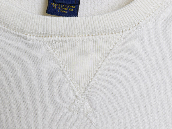 ポロ ラルフローレン サーマル フリル 付き 半袖 スウェット ワンピース キッズ XL レディース XS クルーネック 前V チュニック 裏起毛なし