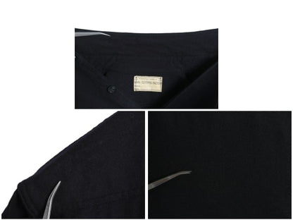 40s ★ 米軍実物 USN ネイビー 片ポケ CPO シャツ メンズ M 程 / ヴィンテージ 大戦 WW2 ミリタリー NAVY 海軍 ウール 無地 濃紺 ダブル襟