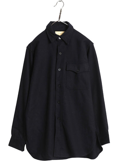 40s ★ 米軍実物 USN ネイビー 片ポケ CPO シャツ メンズ M 程 / ヴィンテージ 大戦 WW2 ミリタリー NAVY 海軍 ウール 無地 濃紺 ダブル襟