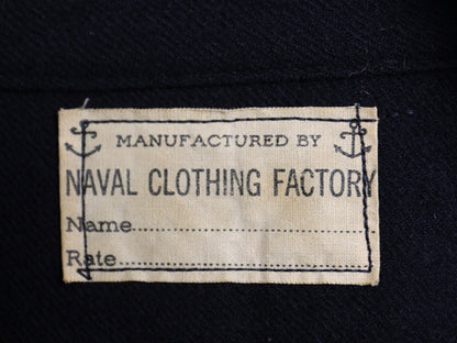 40s ★ 米軍実物 USN ネイビー 片ポケ CPO シャツ メンズ M 程 / ヴィンテージ 大戦 WW2 ミリタリー NAVY 海軍 ウール 無地 濃紺 ダブル襟