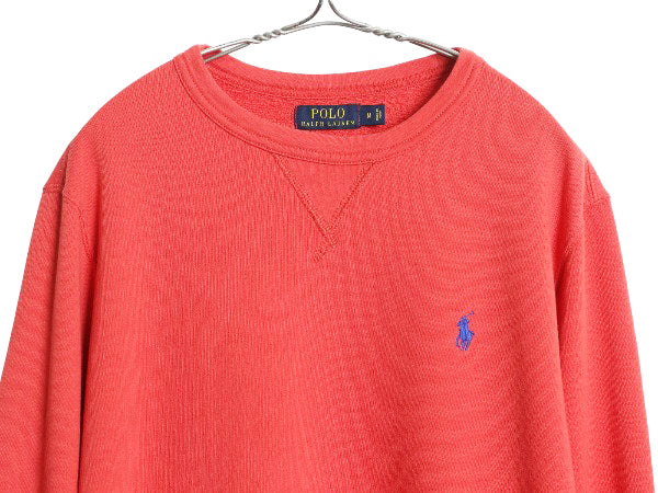 ポロ ラルフローレン 前V スウェット メンズ M トレーナー ワンポイント ストレッチ クルーネック 長袖 Tシャツ ロンT 裏起毛なし シンプル