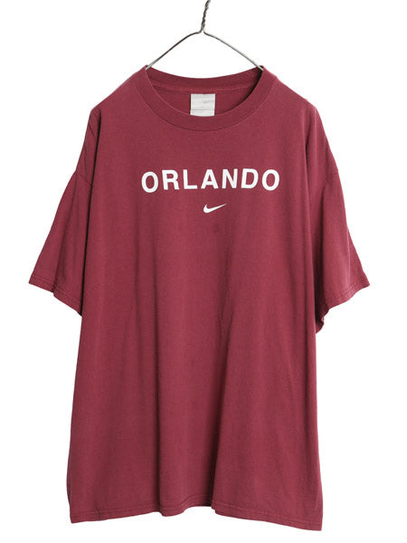 00s ナイキ プリント Tシャツ メンズ XL / 古着 オールド カットソー ヘビーウェイト コットン センター スモール スウッシュ 大きいサイズ