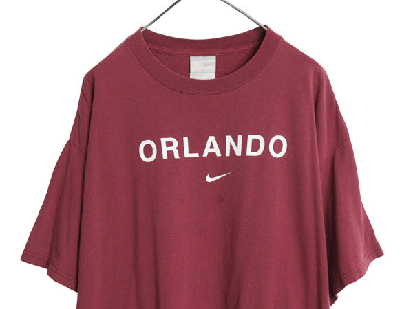 00s ナイキ プリント Tシャツ メンズ XL / 古着 オールド カットソー ヘビーウェイト コットン センター スモール スウッシュ 大きいサイズ