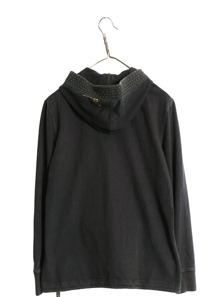 00s ラルフローレン ジーンズ フード付き 長袖Tシャツ レディース M / オールド ポロ スキッパー ストレッチ コットン マリン パーカー 黒