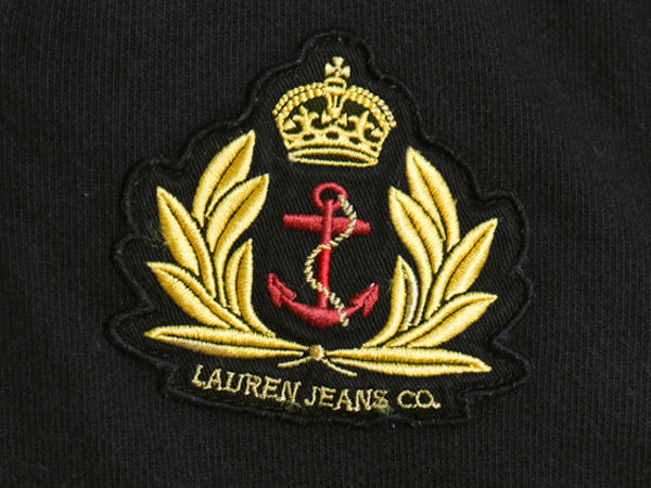 00s ラルフローレン ジーンズ フード付き 長袖Tシャツ レディース M / オールド ポロ スキッパー ストレッチ コットン マリン パーカー 黒
