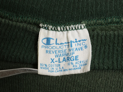70s 単色タグ 珍品★ チャンピオン リバースウィーブ ラグラン スウェット メンズ XL ヴィンテージ USA製 カレッジ プリント トレーナー 緑