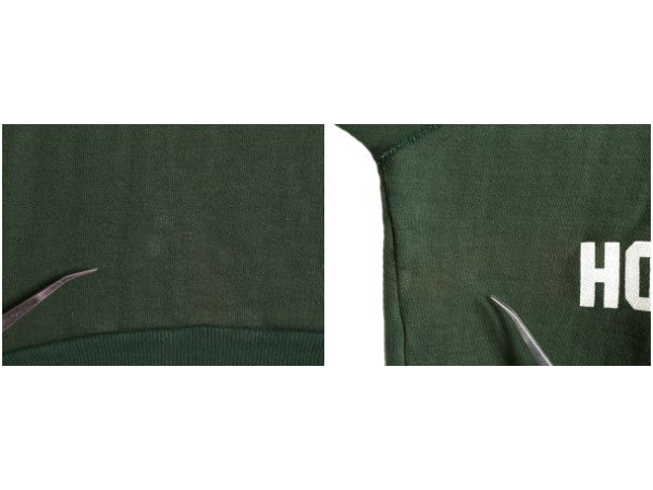 70s 単色タグ 珍品★ チャンピオン リバースウィーブ ラグラン スウェット メンズ XL ヴィンテージ USA製 カレッジ プリント トレーナー 緑