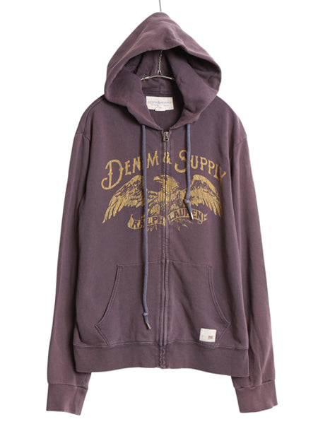 デニム&サプライ ラルフローレン フルジップ スウェット パーカー メンズ L ポロ トレーナー 裏起毛なし イーグル プリント ゆったり 薄手