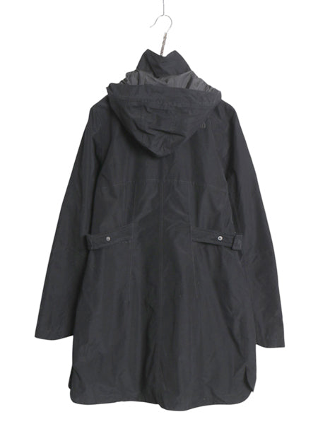 US企画 ノースフェイス DRYVENT ナイロン ロング コート レディース L トレンチ パーカー ジャケット フルジップ ジャンパー ハイネック 黒