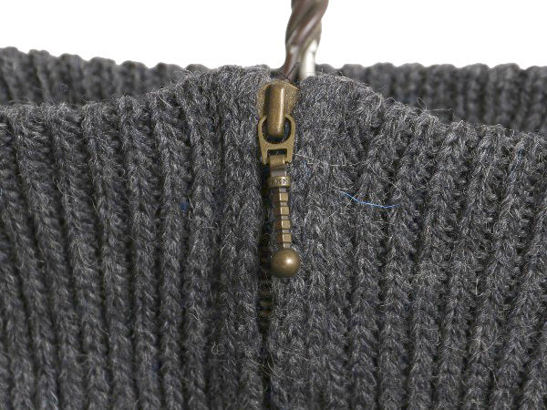 アイルランド製 aran crafts ハーフジップ ケーブル ニット セーター メンズ XL / ウール ローゲージ ハイネック 無地 大きいサイズ 濃灰