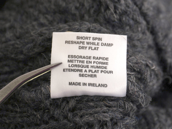 アイルランド製 aran crafts ハーフジップ ケーブル ニット セーター メンズ XL / ウール ローゲージ ハイネック 無地 大きいサイズ 濃灰