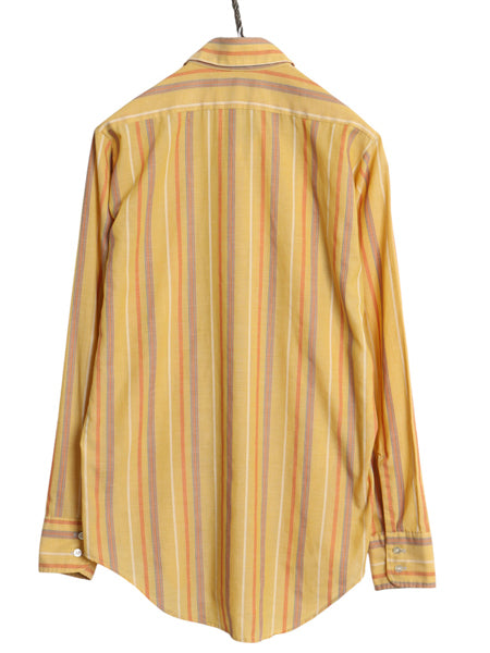 70s Grant Crest ストライプ 長袖 シャツ メンズ S / ヴィンテージ シワになりにくい 薄手 ノーアイロン きれいめ カジュアル ワイシャツ