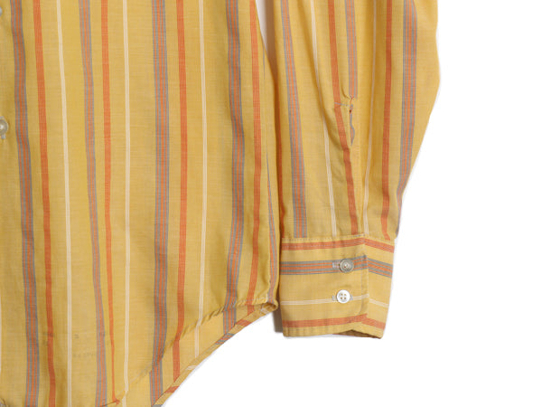 70s Grant Crest ストライプ 長袖 シャツ メンズ S / ヴィンテージ シワになりにくい 薄手 ノーアイロン きれいめ カジュアル ワイシャツ