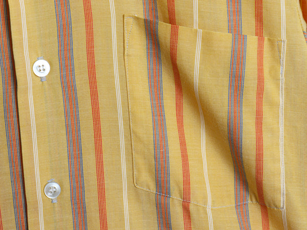 70s Grant Crest ストライプ 長袖 シャツ メンズ S / ヴィンテージ シワになりにくい 薄手 ノーアイロン きれいめ カジュアル ワイシャツ