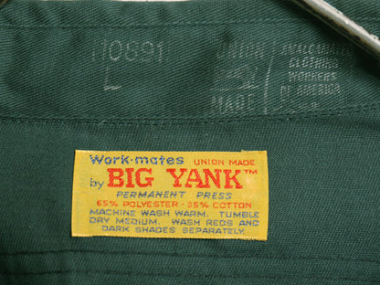 デッドストック 70s USA製 ビッグヤンク 半袖 ワーク シャツ メンズ L 新品 ヴィンテージ ポケット付き シワになりにくい 半袖シャツ 無地
