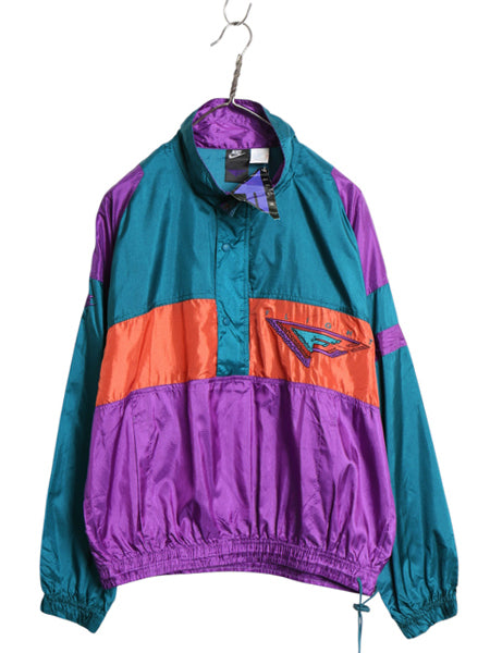 デッドストック 90s ナイキ フライト ハーフジップ ナイロン ジャケット メンズ S オールド プルオーバー ハイネック スウッシュ ブルゾン