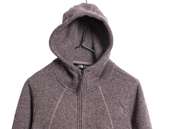 US企画 ノースフェイス セーター フリース パーカー ジャケット レディース S / アウトドア ブルゾン フルジップ ハイネック ワンポイント