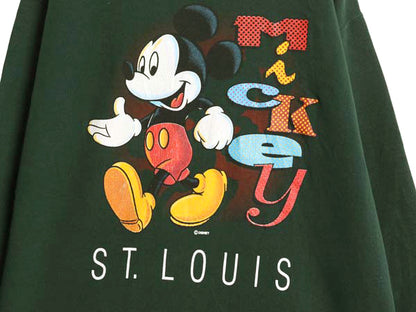 90s USA製 ミッキー イラスト プリント スウェット メンズ レディース XL 古着 オールド ディズニー 大きいサイズ キャラクター トレーナー