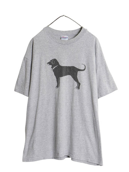 90s The Black Dog ドッグ イラスト プリント Tシャツ メンズ レディース XL / オールド アニマル キャラクター グラフィック 大きいサイズ