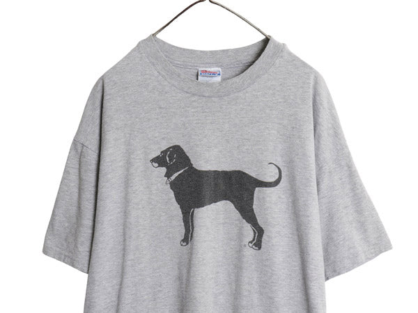 90s The Black Dog ドッグ イラスト プリント Tシャツ メンズ レディース XL / オールド アニマル キャラクター グラフィック 大きいサイズ
