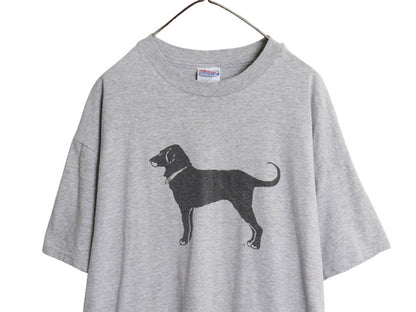 90s The Black Dog ドッグ イラスト プリント Tシャツ メンズ レディース XL / オールド アニマル キャラクター グラフィック 大きいサイズ