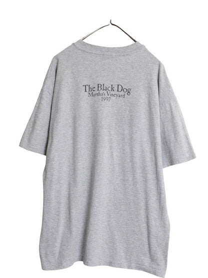 90s The Black Dog ドッグ イラスト プリント Tシャツ メンズ レディース XL / オールド アニマル キャラクター グラフィック 大きいサイズ
