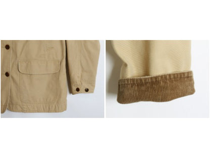 00s エルエルビーン ハンティング ジャケット レディース L / オールド カバーオール ハーフコート コットン フランネル ライナー付き 茶