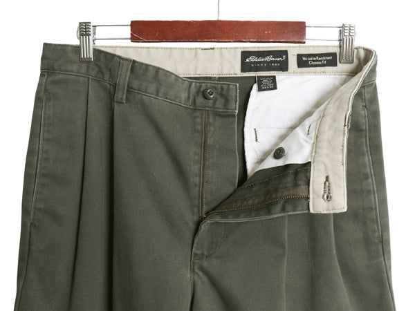 00s エディバウアー コットン チノ パンツ メンズ 33 30 / オールド CLASSIC FIT ツータック チノパン スラックス ストレート ワンポイント