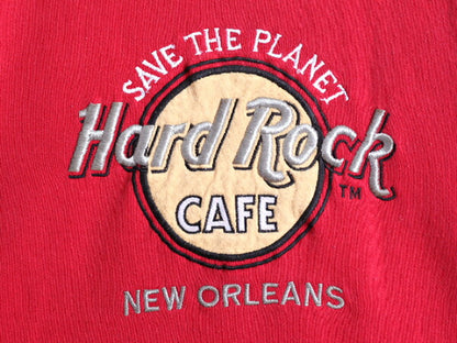90s USA製 ■ ハードロックカフェ スウェット トレーナー メンズ レディース L / 90年代 オールド Hard Rock CAFE NEW ORLEANS ロゴ刺繍 赤