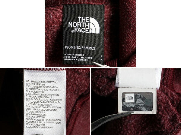 ■ ノースフェイス プリント スウェット フード パーカー ( レディース S ) 古着 The North Face アウトドア スエット プルオーバー 裏起毛