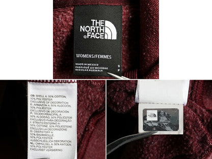 ■ ノースフェイス プリント スウェット フード パーカー ( レディース S ) 古着 The North Face アウトドア スエット プルオーバー 裏起毛