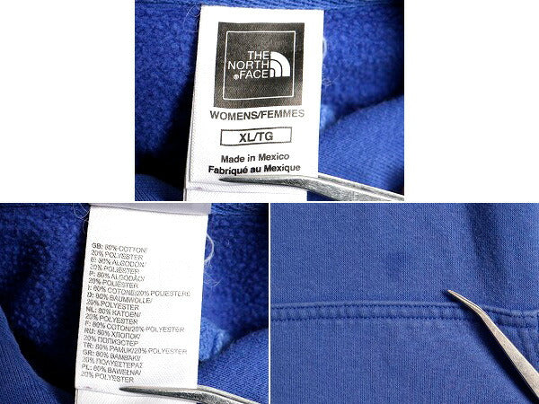 大きいサイズ XL  ■ ノースフェイス プリント スウェット フード パーカー ( レディース  ) 古着 The North Face プルオーバー 裏起毛 紫
