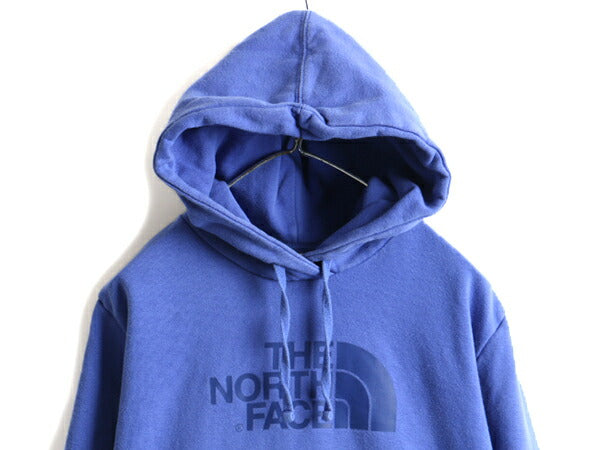 大きいサイズ XL  ■ ノースフェイス プリント スウェット フード パーカー ( レディース  ) 古着 The North Face プルオーバー 裏起毛 紫