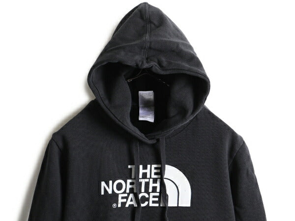 ■ ノースフェイス プリント スウェット フード パーカー 黒 ( レディース M ) The North Face トレーナー プルオーバー 裏起毛 スエット