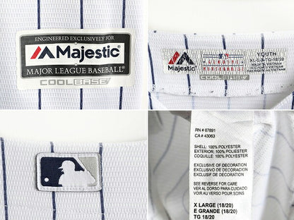 ボーイズ XL メンズ S 程■ MLB オフィシャル Majestic ニューヨーク ヤンキース ベースボール シャツ ゲームシャツ ユニフォーム 大リーグ