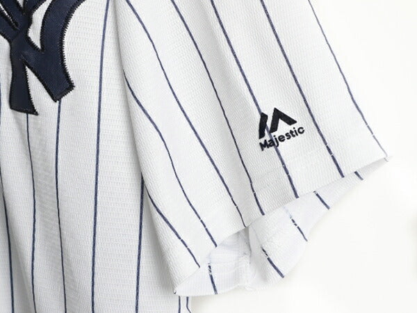 ボーイズ XL メンズ S 程■ MLB オフィシャル Majestic ニューヨーク ヤンキース ベースボール シャツ ゲームシャツ ユニフォーム 大リーグ