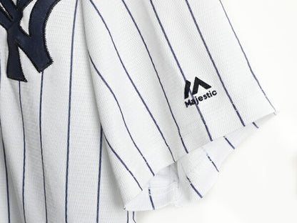 ボーイズ XL メンズ S 程■ MLB オフィシャル Majestic ニューヨーク ヤンキース ベースボール シャツ ゲームシャツ ユニフォーム 大リーグ