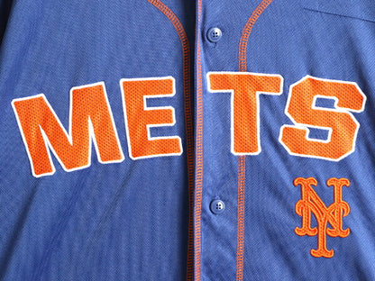 大きいサイズ XL ■ MLB オフィシャル TRUE FAN ニューヨーク メッツ 半袖 ベースボール シャツ メンズ / ゲームシャツ ユニフォーム 野球